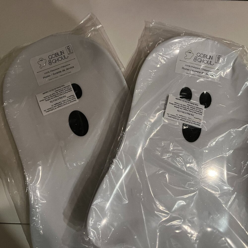 Ghost ‎ Melamine Platters (Set of 2 Decorative Serving Plates) (new/home/x)